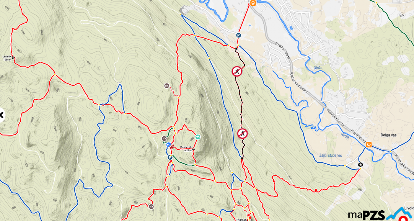 ZAPRTA POT | del Grajske poti med Kočevjem in Fridrihštajnom