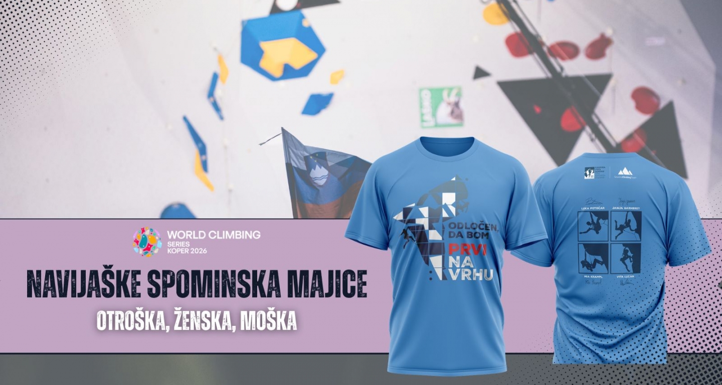Ne zamudite: Spominske majice za svetovni pokal v športnem plezanju Koper 2025