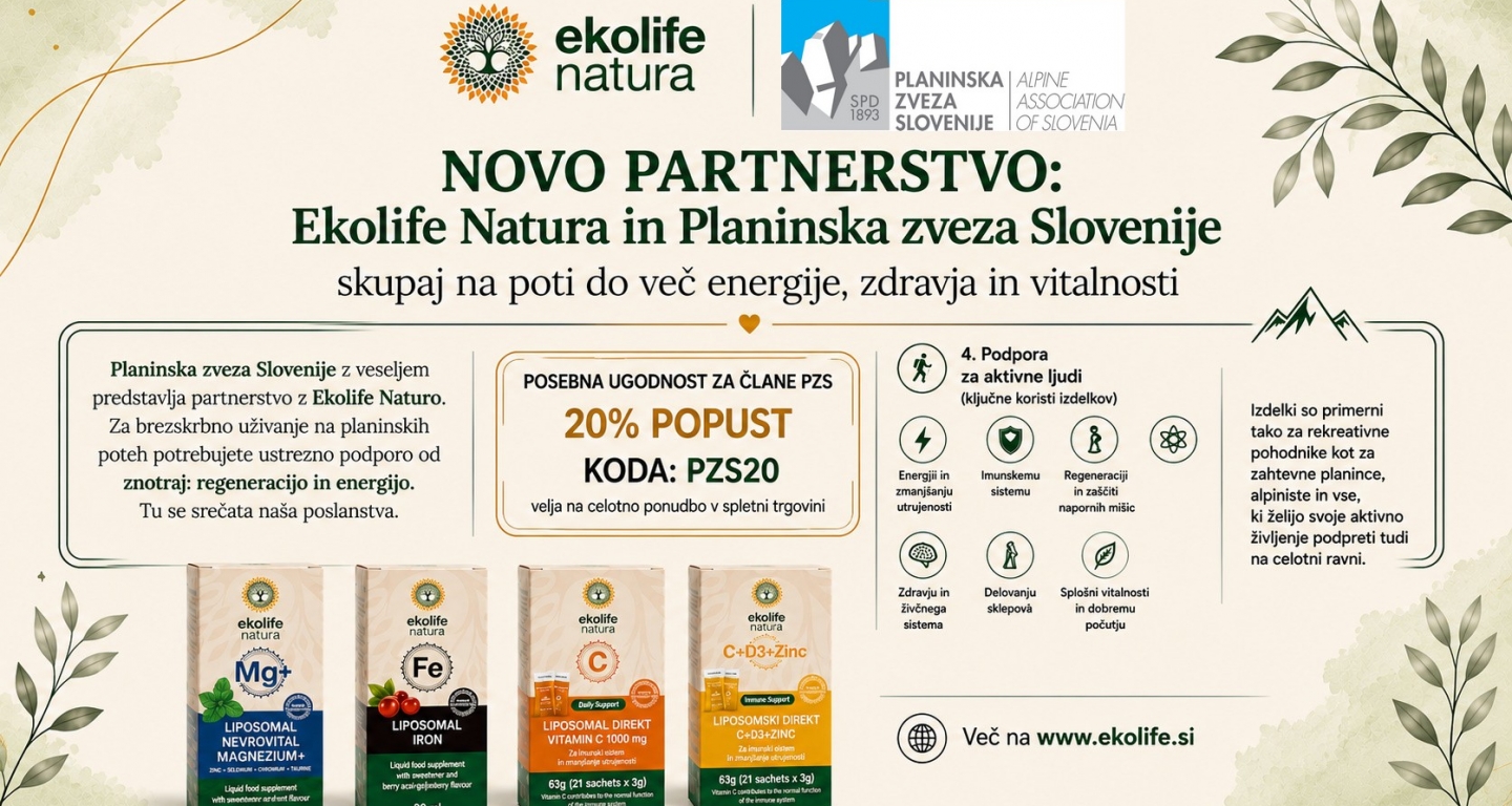 Ekolife Natura in Planinska zveza Slovenije – skupaj na poti do več energije, zdravja in vitalnosti