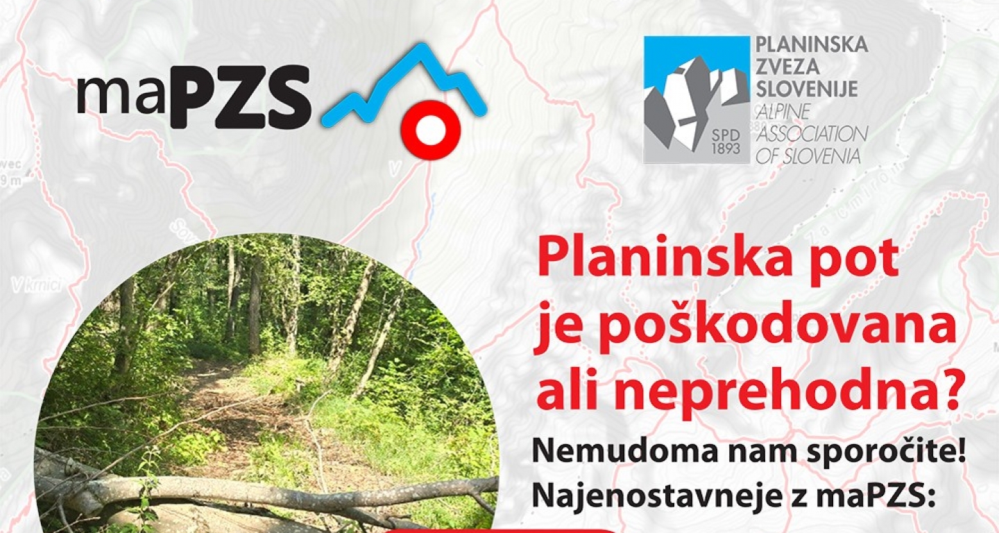 Ste opazili poškodovano ali neprehodno pot? Pomagajte markacistom